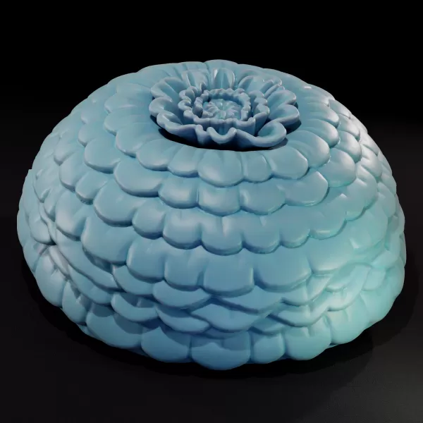 Zinnia Flower 3D Printable Model - Model preview 2