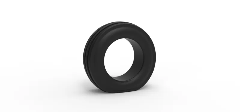 Tractor front tire 2 deflated Scale 1:25 - Model preview 1