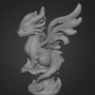 Water Dragon – STL File 3D Printable Fantasy Dragon Figurine - Model thumbnail 10
