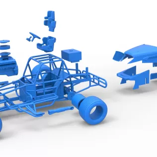 Vintage Dirt Modified stock car while turning Scale 1:25 - Model thumbnail 28
