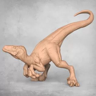 Velociraptor Dinosaur Attacking - Model thumbnail 2