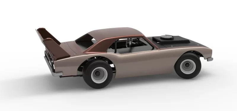 Vintage Semi-Late Model Stock Car while turning Scale 1:25 - Model preview 20