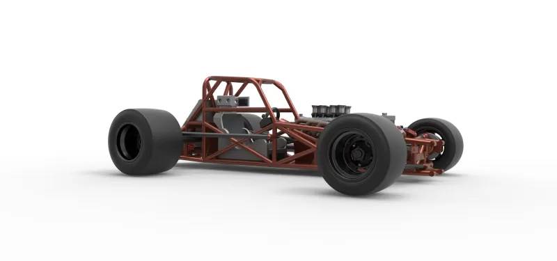 Supermodified front engine race car Base Version 3 Scale 1:25 - Model preview 25