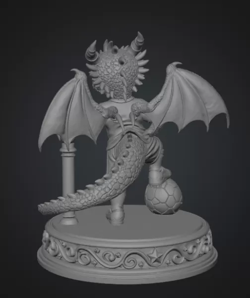 Fantasy Football Dragon STL for 3D Printing - Model preview 11