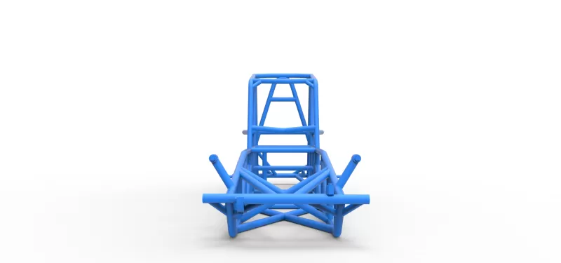Frame of Vintage Dirt Modified stock car Scale 1:25 - Model preview 5