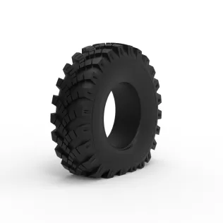 Military Ural tire OI-25 deflated Scale 1:25 - Model thumbnail 2