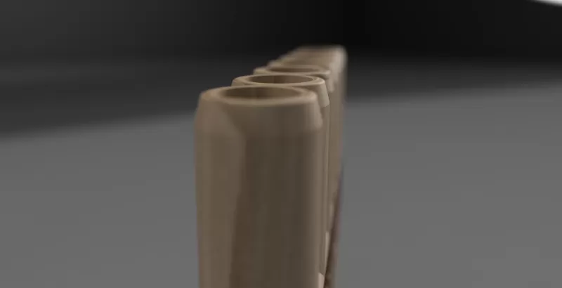 Indian Pan Flute V2 – One-Piece Instrument (C5 → C6) - Model preview 2