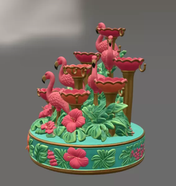 Flamingo Jewelry Organizer STL File for 3D Print - Model preview 9