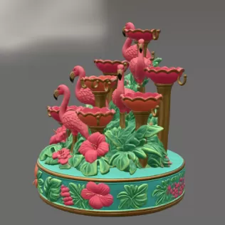 Flamingo Jewelry Organizer STL File for 3D Print - Model thumbnail 9