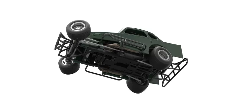 Vintage Dirt Modified stock car while turning Scale 1:25 - Model preview 3
