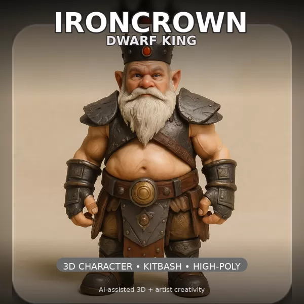 Forgefolk Guardians – High-Poly Dwarf & Gnome Character Pack (5 - Model preview 4