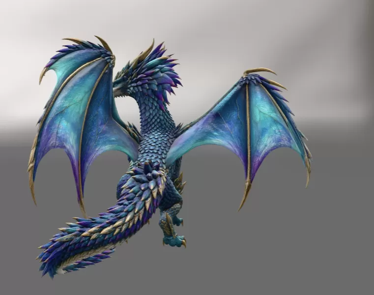 Azure Storm Dragon STL File for 3D Print - Model preview 8