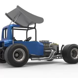 Vintage Winged Supermodified stock car Version 2 Scale 1:25 - Model thumbnail 21