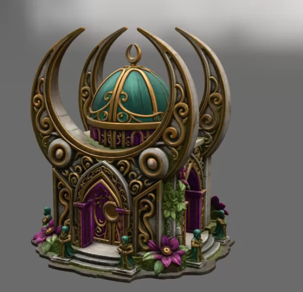 Celestial Moon Temple STL File for 3D Printing - Model preview 6