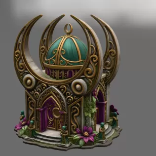 Celestial Moon Temple STL File for 3D Printing - Model thumbnail 6