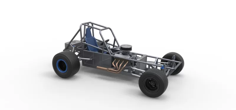 Vintage Dirt Modified stock car Base Version 5 Scale 1:25 - Model preview 22