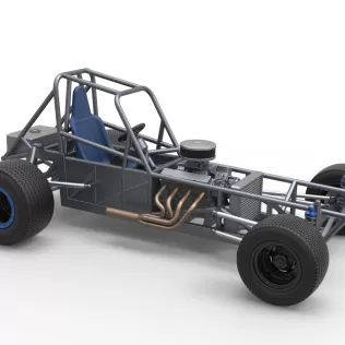 Vintage Dirt Modified stock car Base Version 5 Scale 1:25 - Model thumbnail 22