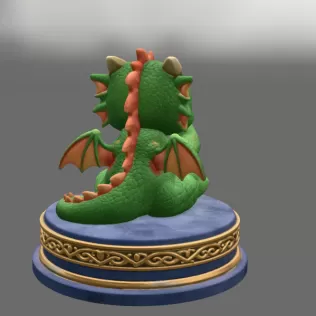 Cute Crying Baby Dragon STL File for 3D Printing - Model thumbnail 5