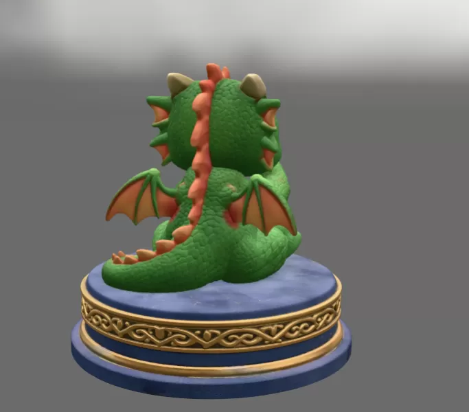 Cute Crying Baby Dragon STL File for 3D Printing - Model preview 5