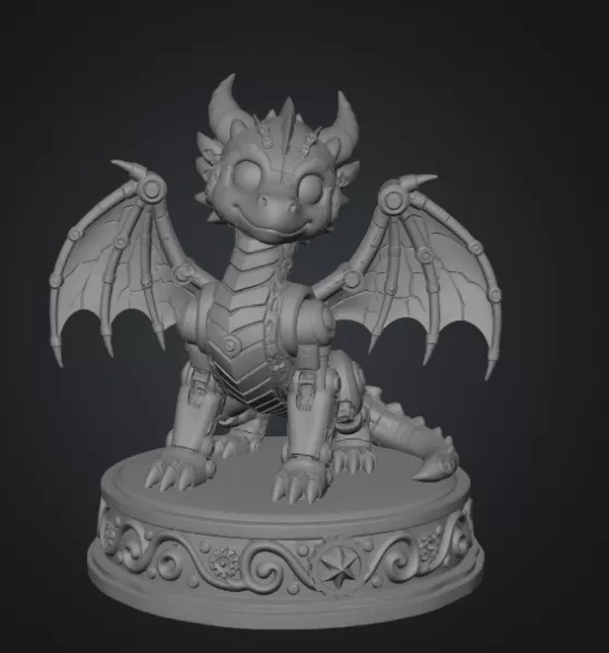 Mechanical Fantasy Dragon STL for 3D Printing - Model preview 8
