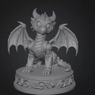Mechanical Fantasy Dragon STL for 3D Printing - Model thumbnail 8