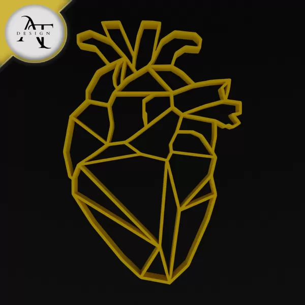 Heart - Geometric - 2D Wall Art Decor - Model preview 1