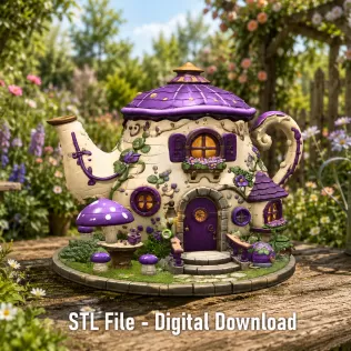 Enchanted Teapot Cottage STL File for 3D Print - Model thumbnail 3