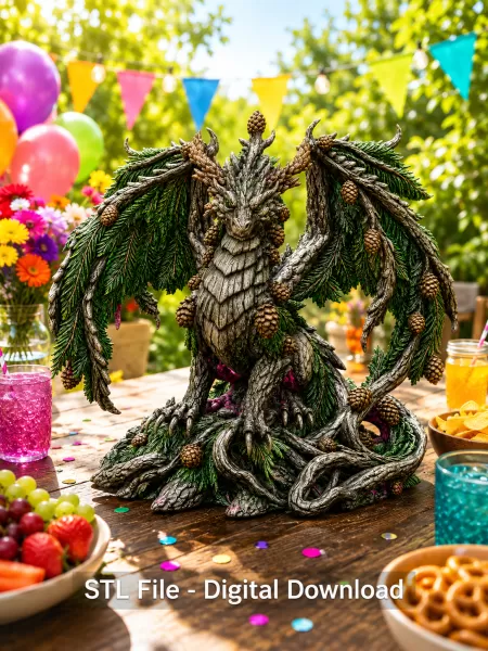 Ancient Forest Guardian Dragon STL File for 3D Print - Model preview 1