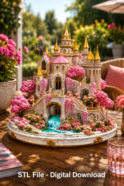 Blossom Crown Castle STL File for 3D Print - Model preview 3