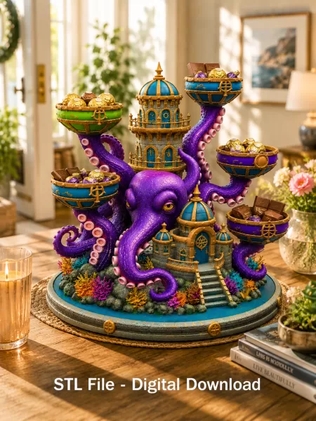 Kraken Citadel Organizer STL File for 3D Print - Model preview 2