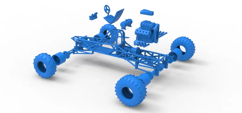 Vintage Mud dragster Base Scale 1:25 - Model preview 26