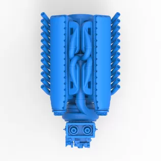 Engine V12 of Vintage Dragster Version 2 Scale 1:25 - Model thumbnail 7