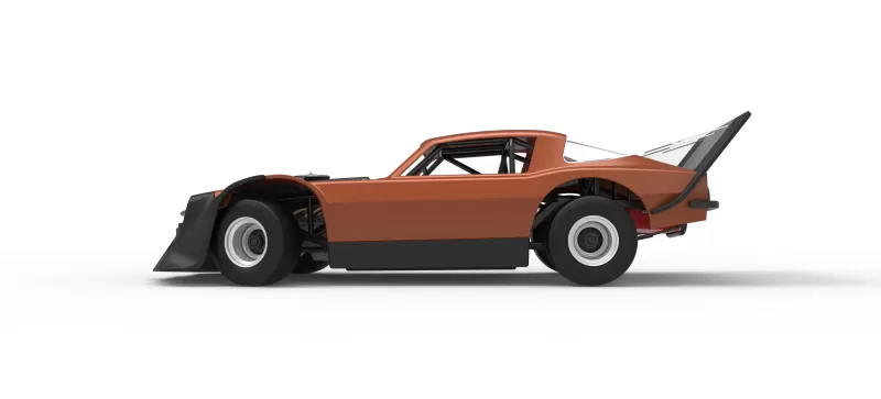 Vintage Dirt late model Race car V4 while turning Scale 1:25 - Model preview 9