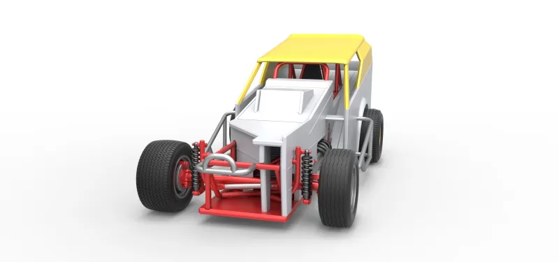 Vintage Dirt Modified stock car Version 7 Scale 1:25 - Model preview 5