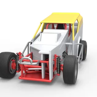 Vintage Dirt Modified stock car Version 7 Scale 1:25 - Model thumbnail 5