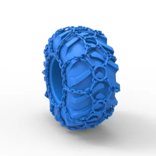 Tire of Timberjack with chains Scale 1:25 - Model thumbnail 8