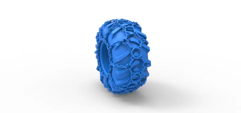Tire of Timberjack with chains Scale 1:25 - Model preview 8