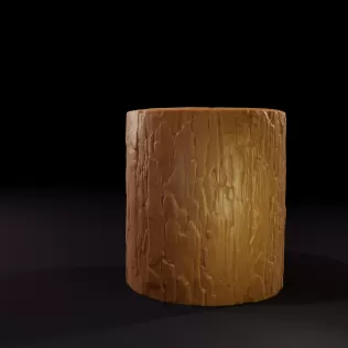 Realistic Tree Bark Candle Mold - 3D Printable Model - Model thumbnail 1