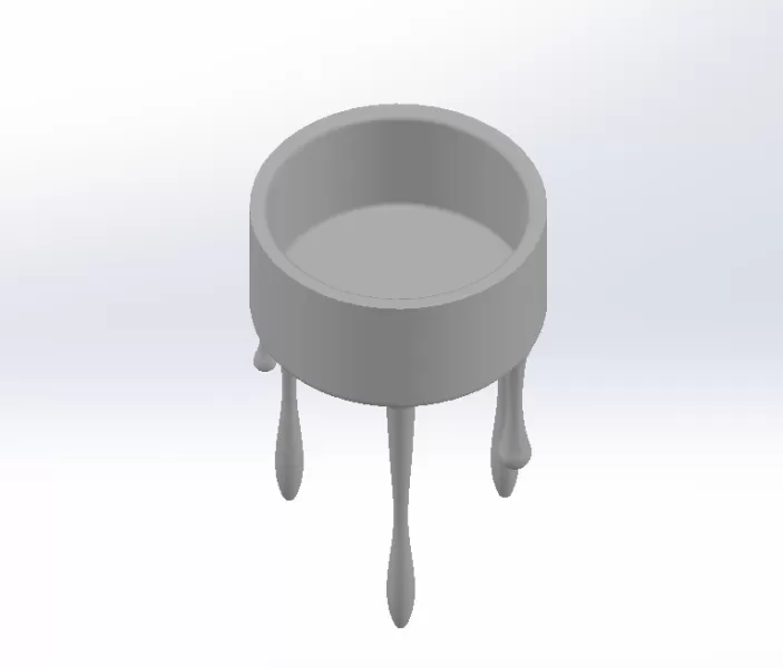 🕯 Melted Wax Candle Holder – Elegant Beige Decor STL - Model preview 3