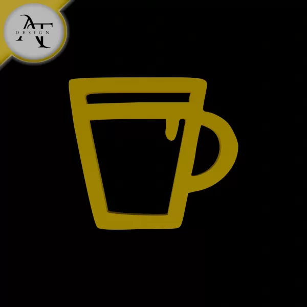 Simple Coffee Cup Symbol - 2D Art - Model preview 1