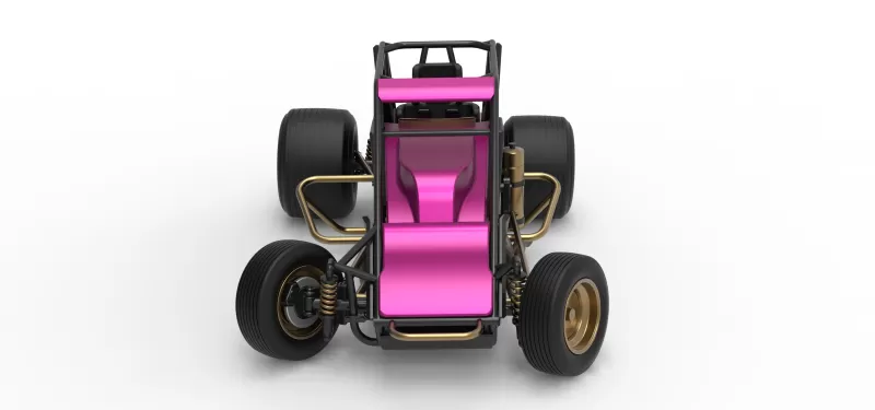 Dirt Silver Crown Car while turning Scale 1:25 - Model preview 8