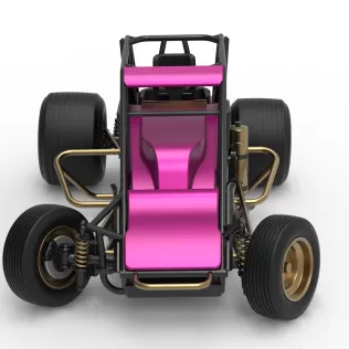 Dirt Silver Crown Car while turning Scale 1:25 - Model thumbnail 8