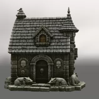 Haunted Fantasy Rat Cottage STL for 3D Printing - Model thumbnail 4