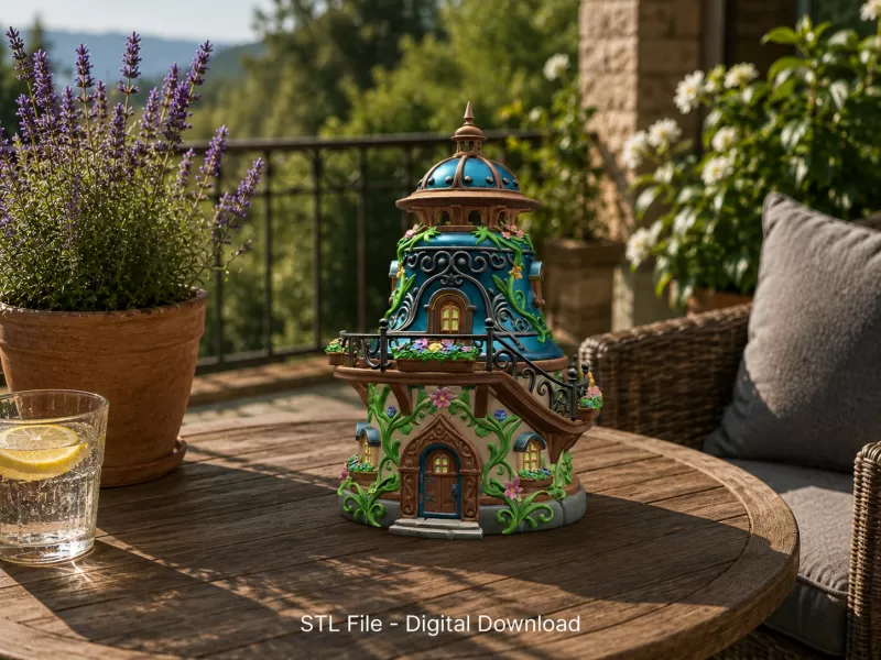 Fantasy Bell Tower House STL File for 3D Print - Model preview 1