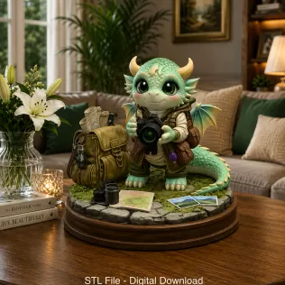 Cute Camera Baby Dragon STL File for 3D Print - Model thumbnail 2