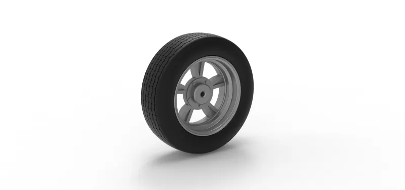 Front wheel of old school dragster Version 7 Scale 1:25 - Model preview 8