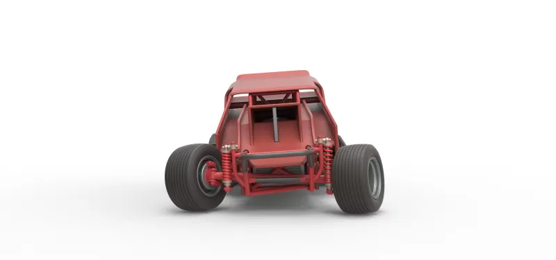 Vintage Dirt Modified stock car Version 4 while turning 1:25 - Model preview 7