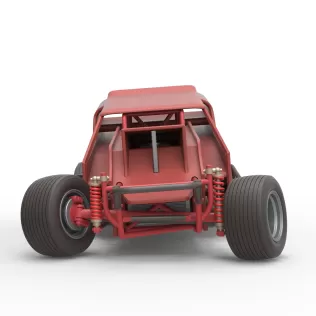 Vintage Dirt Modified stock car Version 4 while turning 1:25 - Model thumbnail 7