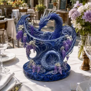 Midnight Wisteria Dragon Bowl STL File for 3D Print - Model thumbnail 4