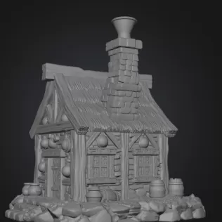 Fantasy Alchemist Cottage STL File for 3D Print - Model thumbnail 9
